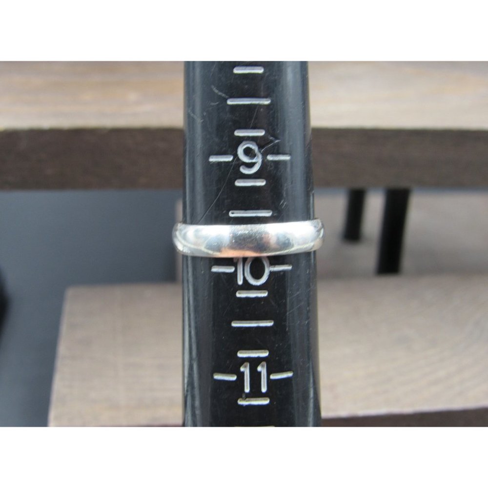 Size 9.75 Sterling Silver Basic Plain Band Ring V… - image 5